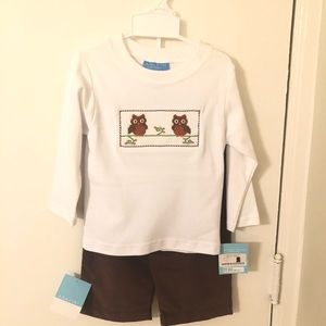 NWT boys 2T smocked top with cord bottoms!